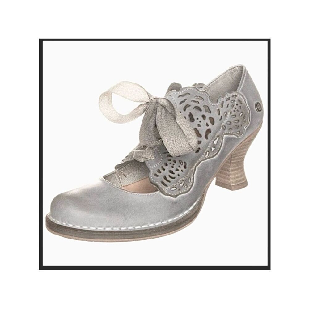 Neosens Taupe Rococo Lace-Up Ribbon Heels size 37 / US 6.5